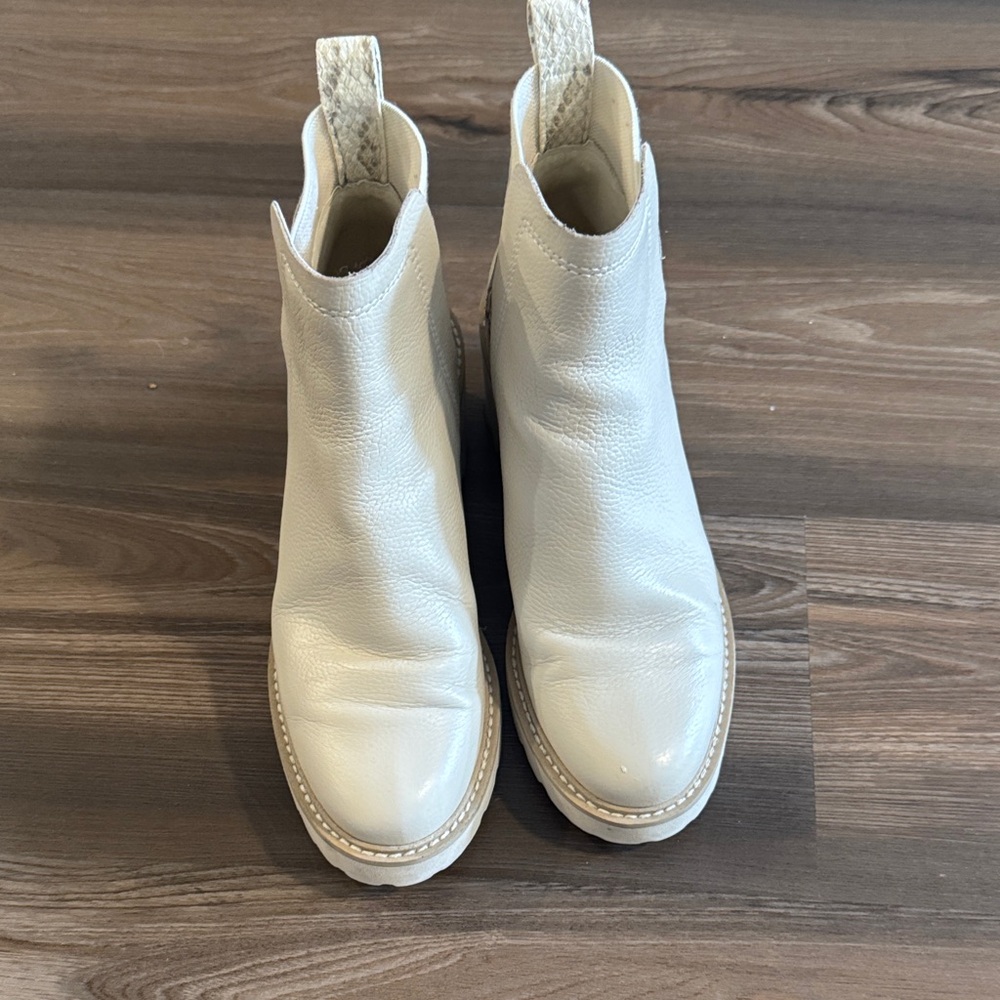 Dolce Vita Cream Ankle Boots